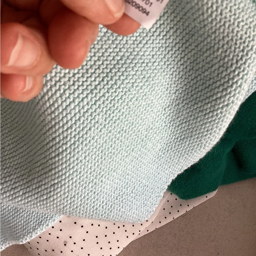 J.Jill textured 3/4-sleeve, V-neck sweater in powder blue. Women’s Sm/M - Picture 9 of 9